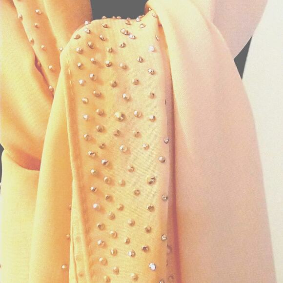 Amiee Lynn STUDIO NYC Scarf Women's One Size Pink Rhinestone - Picture 3 of 5